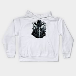 Cowboy skull with guns Kids Hoodie